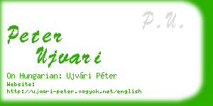 peter ujvari business card